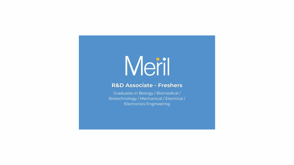 Meril Life Sciences hiring R&D Associate