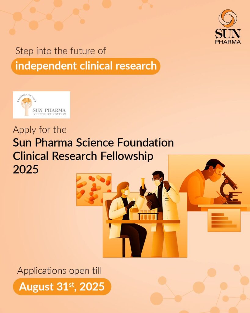 Sun Pharma Science Foundation (SPSF) hiring Assistant Professors from recognized Indian medical colleges.